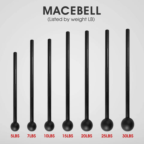 Steel Mace Bell for Strength Training, Support Full Body, Muscles, Shoulder, Grips & Forearms Workouts, Stretching 5, 7, 10, 15, 20, 25, 30 LB for Woman & Man