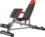 Finer Form Multi-Functional Adjustable FID Weight Bench and Roman Chair | 1,000 Lb Capacity, 23 Settings, Flat Incline Decline for Total Body Workouts, Transport Wheels, Exercise Chart Included