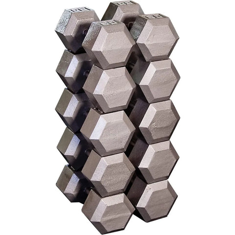 Body-Solid Cast Iron Hexagon Dumbbell, Hand Weights for Men and Women, Weight Dumbbells for Strength Training,