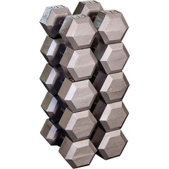 Body-Solid Cast Iron Hexagon Dumbbell, Hand Weights for Men and Women, Weight Dumbbells for Strength Training,
