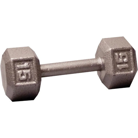Body-Solid Cast Iron Hexagon Dumbbell, Hand Weights for Men and Women, Weight Dumbbells for Strength Training,